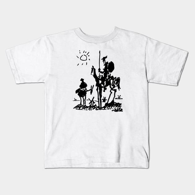 Don Quixote - Picasso Kids T-Shirt by Chewbaccadoll